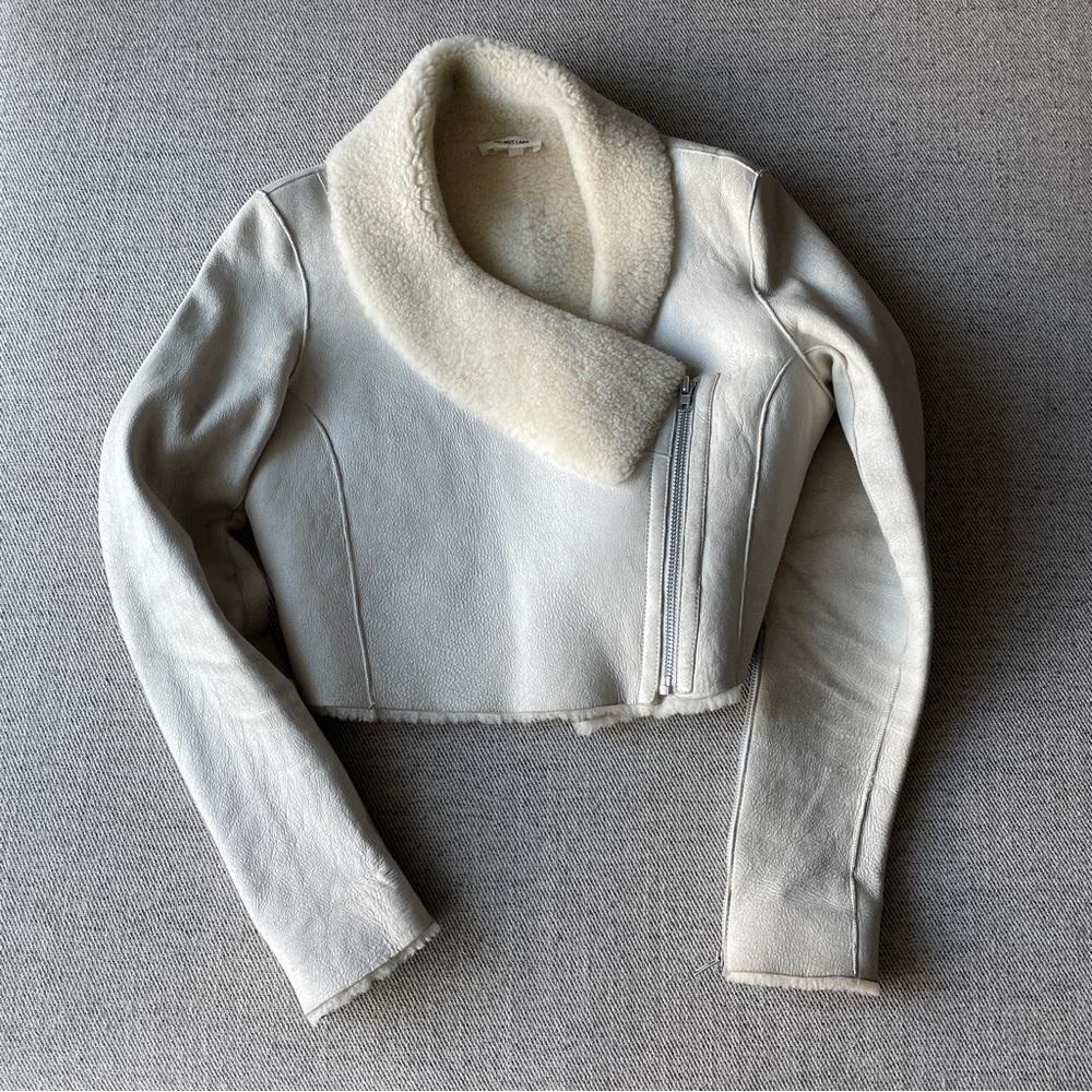 Helmut Lang Cream Teddy Jacket